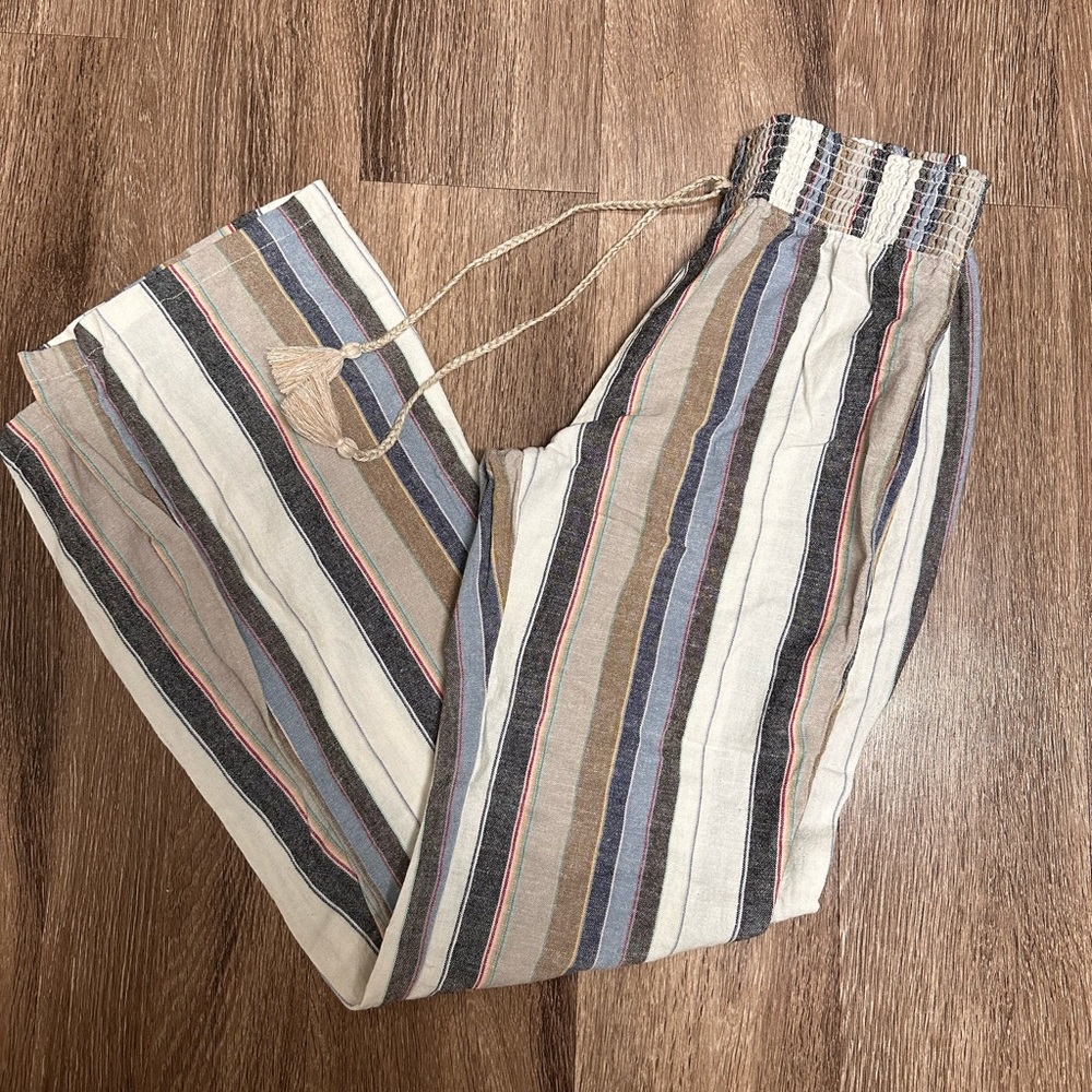 SKY AND SPARROW stripe linen women’s pants